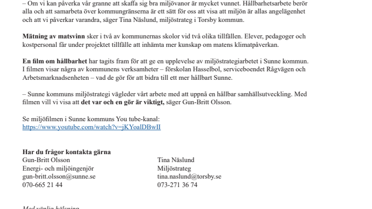 Vill minska matsvinnet i Sunne/Torsby 