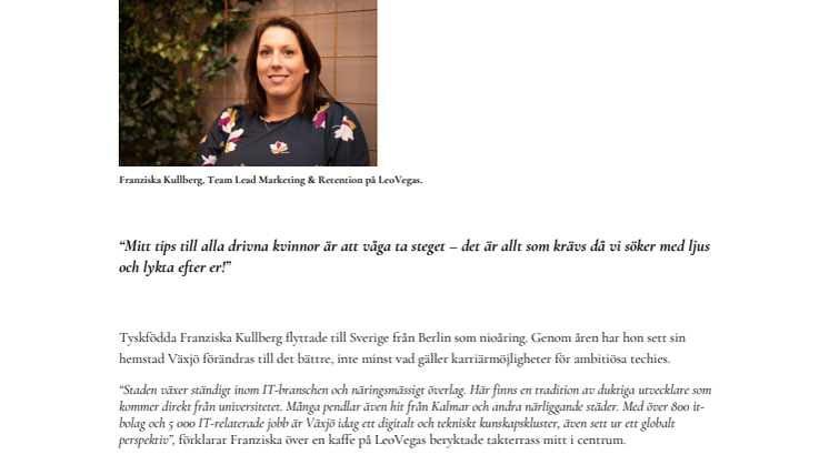 Högt i tak för kvinnor inom tech