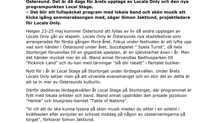 Lyft för lokal musik under Locals Only