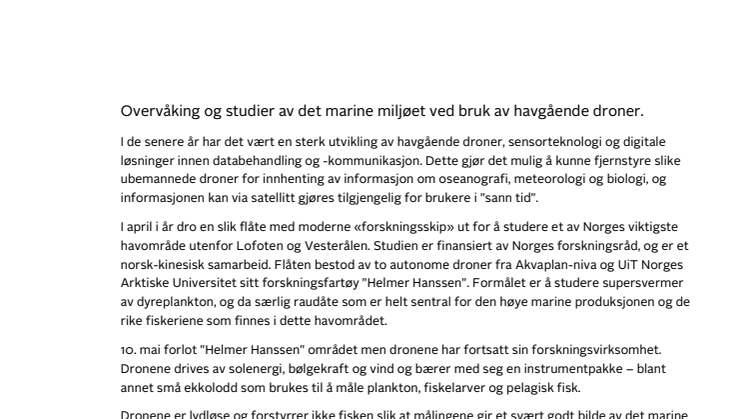 Akvaplan-niva: havdronebase med Andøya Space Center