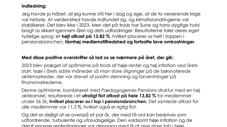 Formandens beretning GF 2024