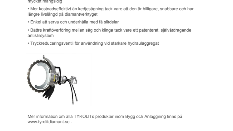 TYROLIT RINGSÅG HRH500 SKÄR UPP TILL 400MM