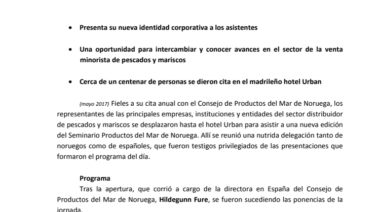Mar de Noruega comparte las últimas tendencias en marketing del sector