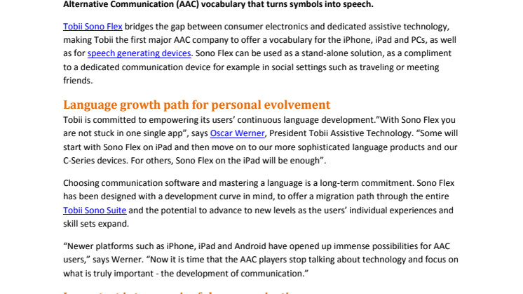 Tobii launches first AAC industry multi-platform vocabulary app 
