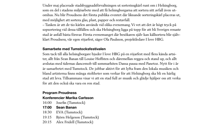 I love HBG och Proudness är först med publik källsortering