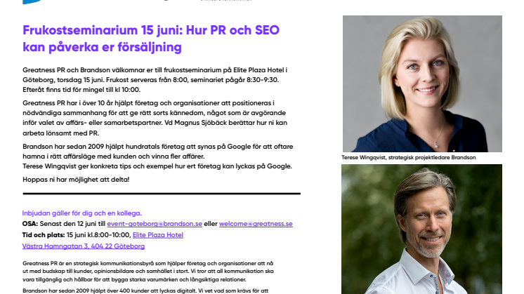 Frukost: Hur PR och SEO kan påverka er försäljning