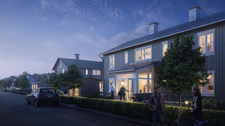 HSB brf Amundö Äng exteriör gatuvy