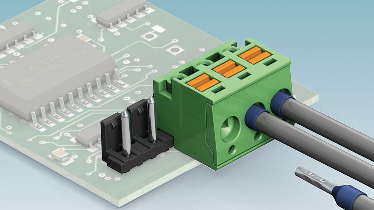 New Compact Plug Connector with Push-In Connection and Latching Function for Pin Strips