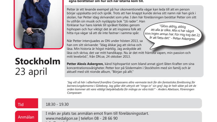 En hyllning till språket - med rapparen Petter våren 2014