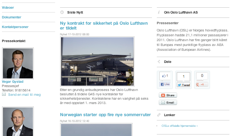 Oslo Lufthavn AS inngår samarbeid med Mynewsdesk