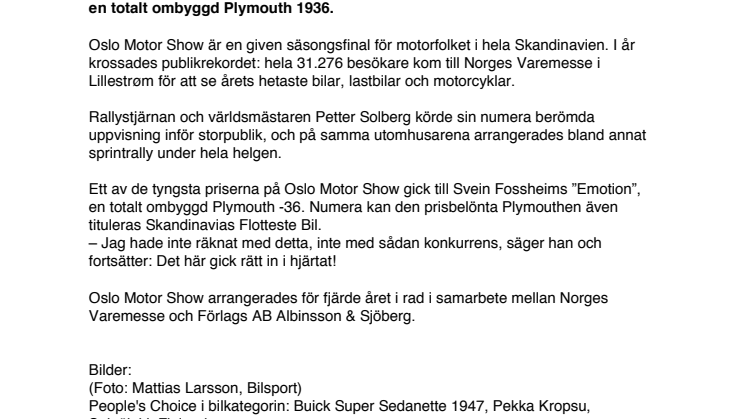Nytt publikrekord för Oslo Motor Show