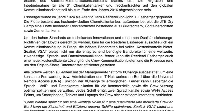 June 2016 - Marlink - Maritime - Essberger - German language