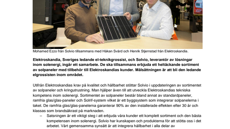 Elektroskandia satsar på solenergi