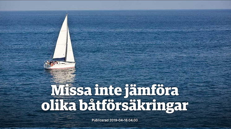 Missa inte jämföra olika båtförsäkringar
