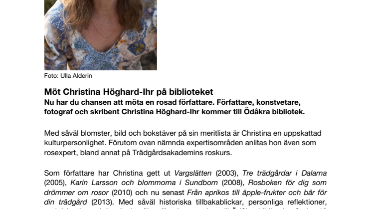 Möt Christina Höghard-Ihr på biblioteket