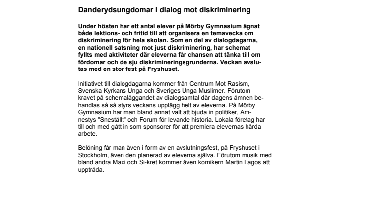 Danderydsungdomar i dialog mot diskriminering