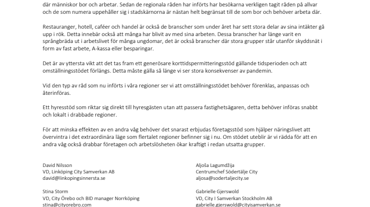 Öppet brev till Sveriges beslutsfattare