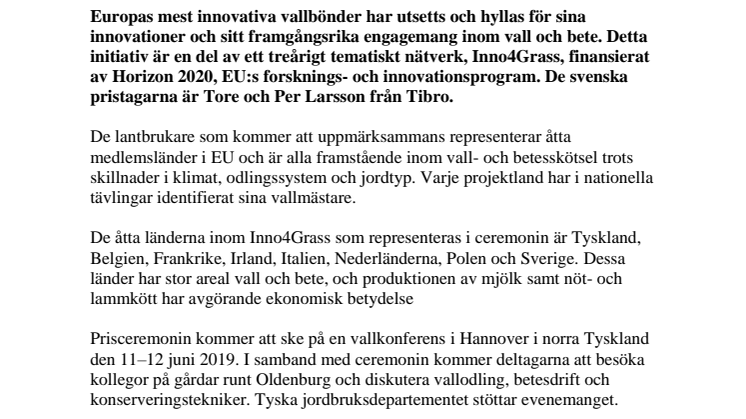 Europas vallmästare uppmärksammas  med prisceremoni i Tyskland 