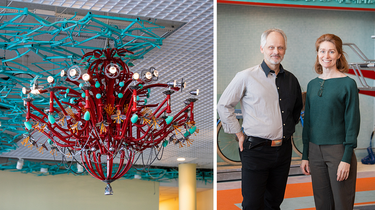 Jonas Torstensson och Linda Röjås från Torstensson Art & Design har tillsammans med Wihlborgs och arkitekterna Krook & Tjäder utformat kontorshuset Kvartettens konstnärliga utsmyckningar, såsom en ljuskrona skapad av återbrukade cykeldelar.