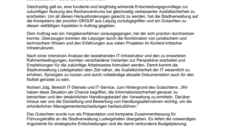 procilon Expertise bei Stadtverwaltung Ludwigshafen gefragt