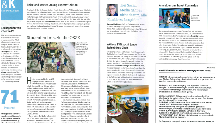 "AMONDO macht es seinen Vertragspartnern leicht" Anzeige in der fvw 17/17 18.08.17