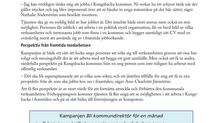 Student – bli kommundirektör i höst 