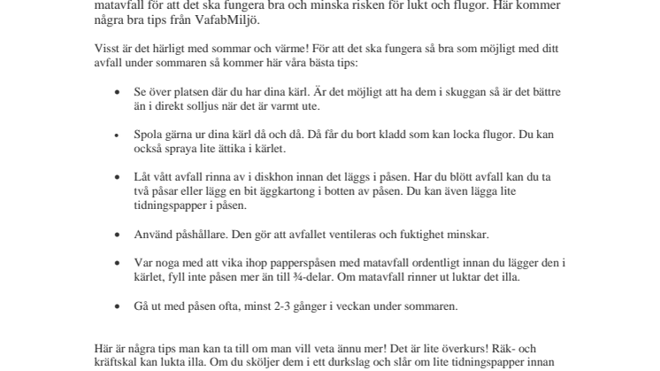 Praktiska tips för avfall under sommaren