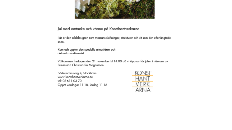 Jul med omtanke och värme hos Konsthantverkarna
