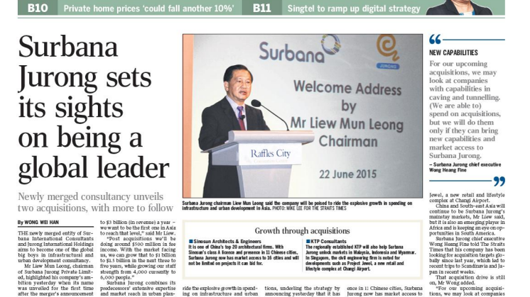 Surbana Jurong sets its sights on being a global leader