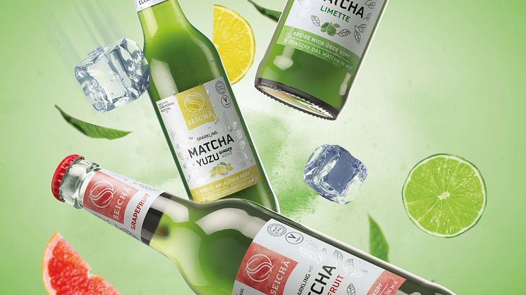 Kolsyrat coldbrew-te med matcha och citrus 