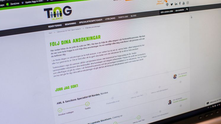TNG lanserar ny digital tjänst för jobbsökare - utmanar rekryteringsbranschens svarta hål. 