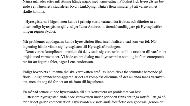 ​Åt frukost i väntan på att varmvattnet skulle komma