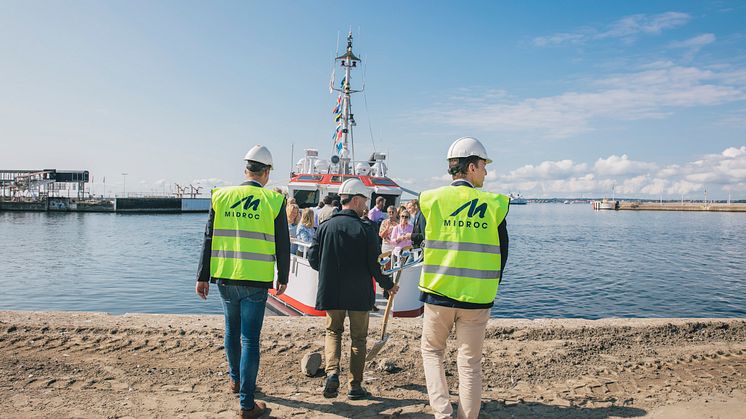Första spadtag-ceremoni för World Trade Center Helsingborg  och ett nytt Scandic-hotell i Oceanhamnen, Helsingborg.