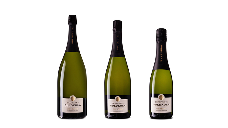 Nu lanseras det senaste tillskottet Guldkula Brut Resérve i tre storlekar; 375 ml, 750 ml och magnum 1500 ml.