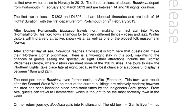Take the Cruise of a Lifetime to see the amazing ‘Northern Lights’ with  Fred. Olsen Cruise Lines 