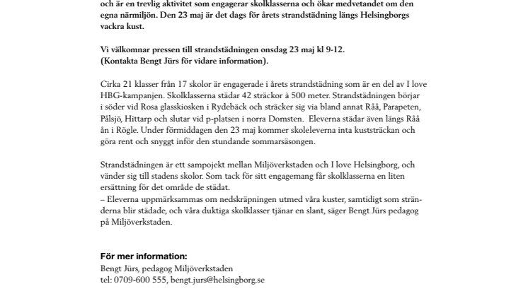 I love HBG – årskurs 5 deltar i strandstädningen