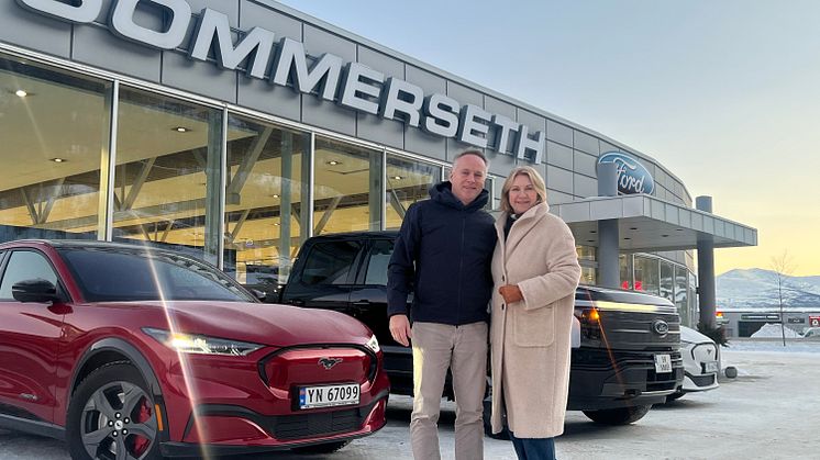 Bård og Heidi Sommerseth driver Ford-forhandleren Sommerseth AS i Narvik