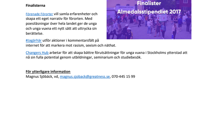 De här tre kan vinna årets Almedalsstipendium