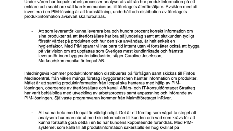 Icopal effektiviserar sitt informationsflöde mot återförsäljare