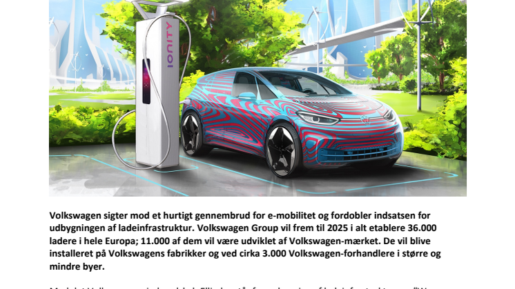 Volkswagen planlægger 36.000 ladestationer til elbiler i Europa