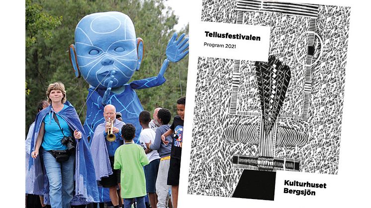 Lördag 11 september fylls Rymdtorget av musik, dans och kultur i alla former på Tellusfestivalen. Foto: Emmelie Falk, konstnär för festivalprogrammet: Haky Albustan
