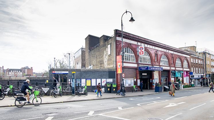 Kentish Town station showing out of hours entrance