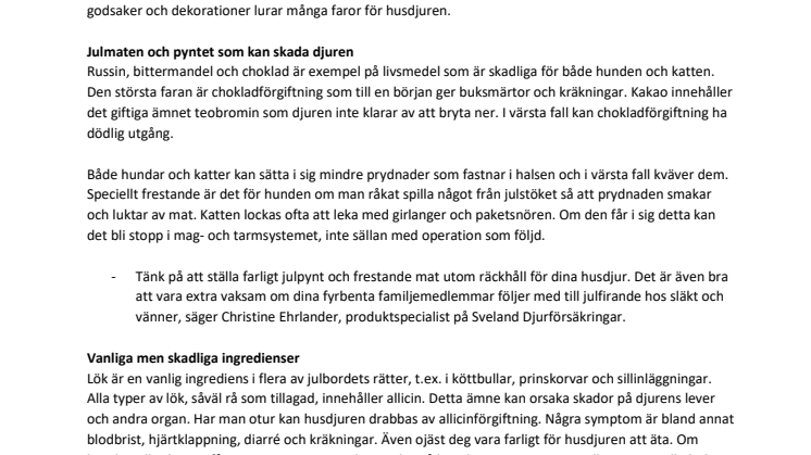 Håll tassarna borta från julens frestelser 