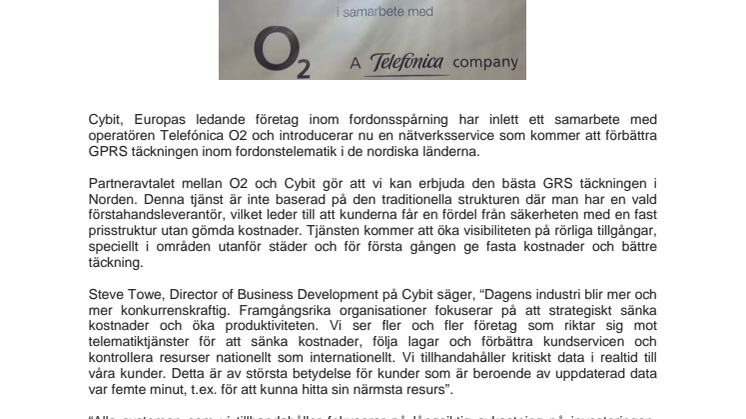 Cybit’s Strategiska Partneravtal Med Telefónica O2