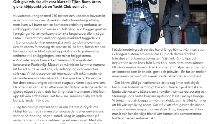 Stenungsbaden Yacht Club storsatsar på mat & dryck