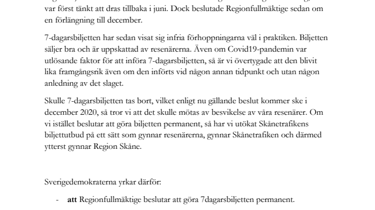 Gör 7-dagarsbiljetten permanent