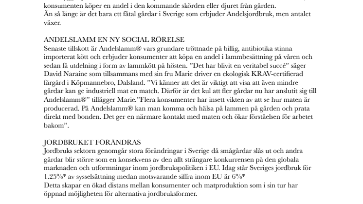 Andelslamm® en ny social rörelse 