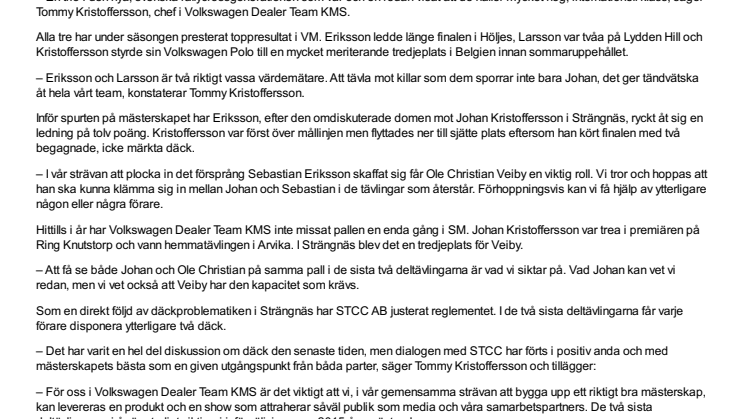 Guld i sikte för Volkswagen i SM-spurten i rallycross