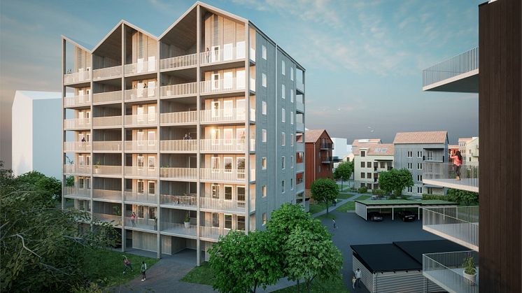 JSB Construction AB och Tosito AB har tecknat ett totalentreprenadavtal gällande nybyggnation av 33 bostadsrättslägenheter i området Kärnekulla i Habo. Bild: Tosito AB