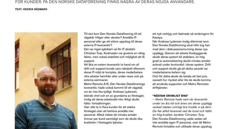 Han ger Norska Dataföreningen frid
